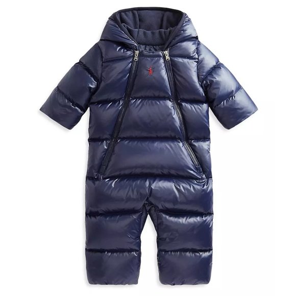 POLO RALPH LAUREN Unisex Baby Water Repellent Down Bunting Set - Navy - NWT - 3M - Picture 4 of 5